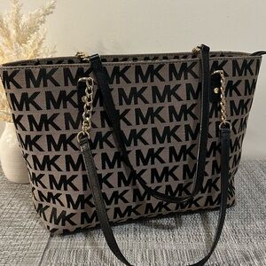 MK🌷Michael Kors MK Monogram Tote Bag Chain Shoulder Crossbody Large Purse